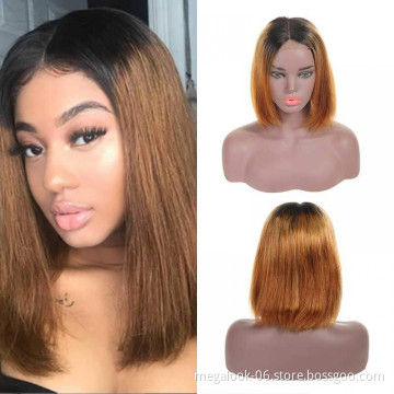 Cheap Price Colored Brazilian Human Hair 1B 30 Blonde Cheap Short Bob Lace Front Wig